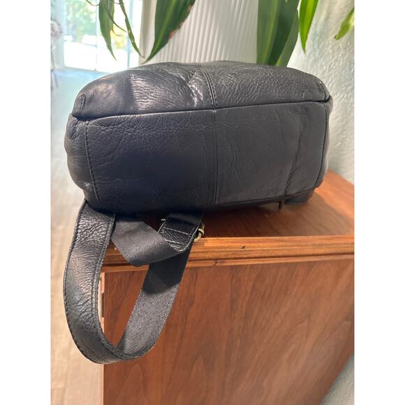 American Leather Co. Black Leather Backpack Purse - Picture 3 of 12